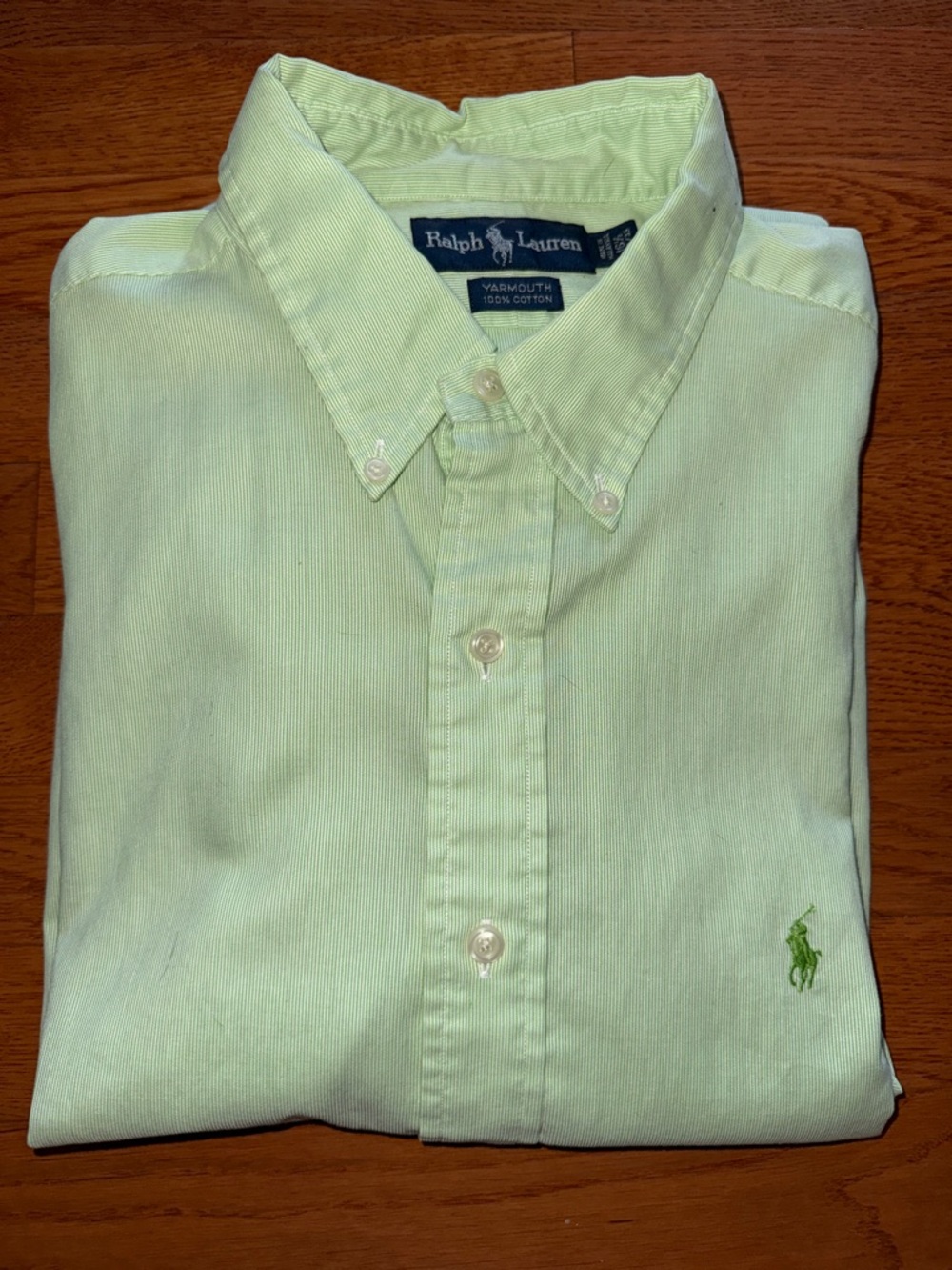 Ralph Lauren Light Green Button-Down Oxford Shirt
